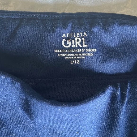 Athleta girl  navy shorts size 12 - Picture 2 of 4